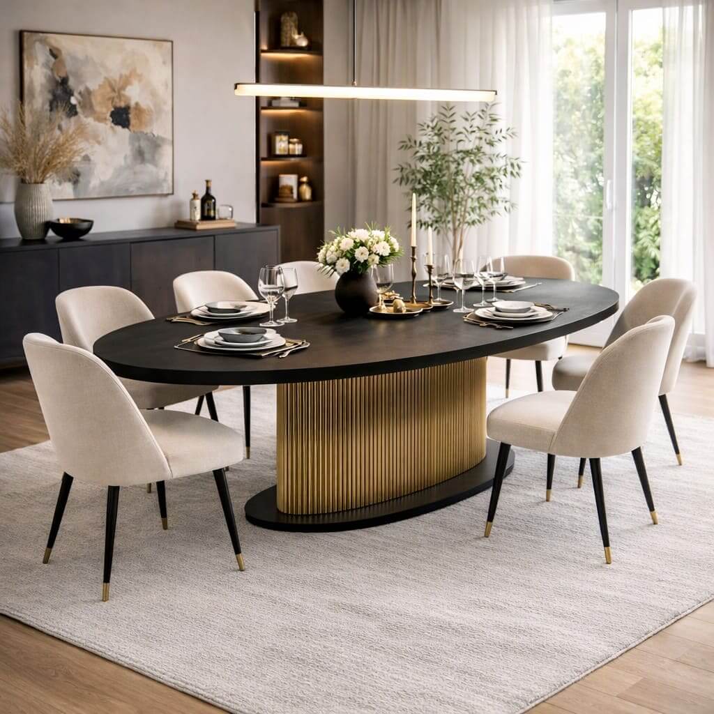 Brass Accent Udaipur Dining Table