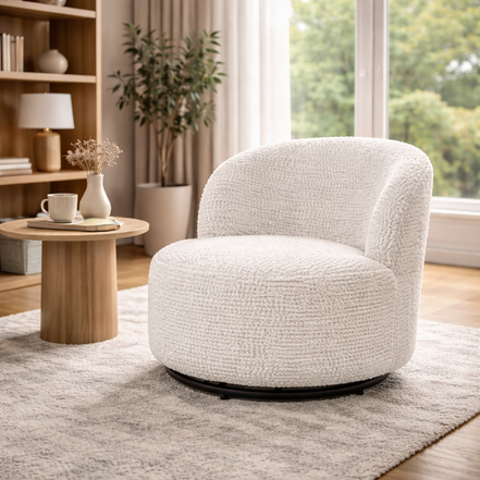 Cream Velvet Lounge Chair