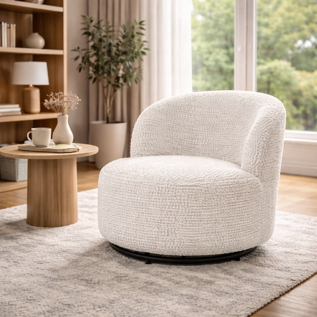 Cream Velvet Lounge Chair