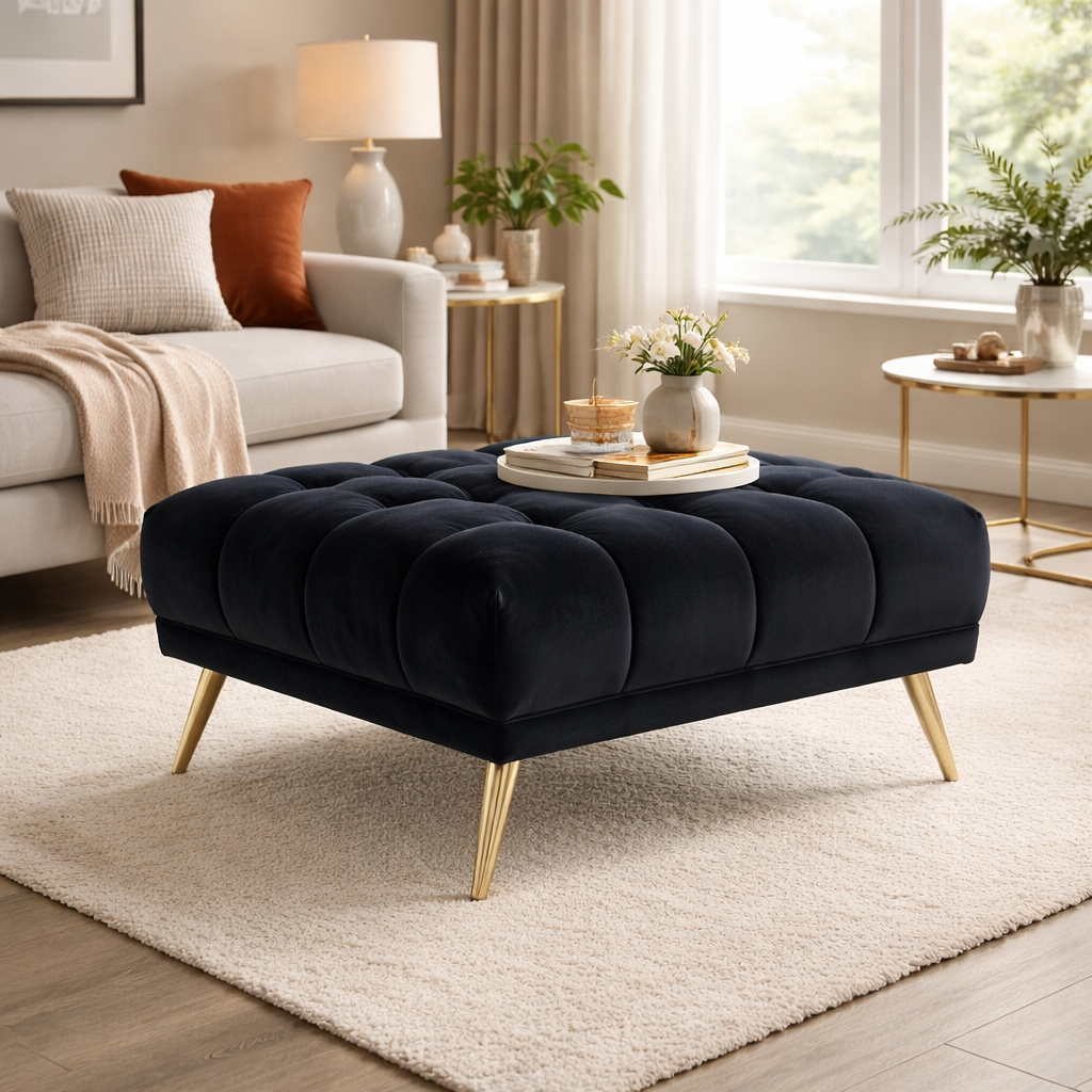Noir Luxe Ottoman