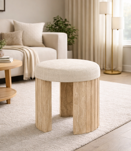 Traviere Marble Ottoman
