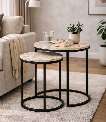 Luna Travertine Nest Set