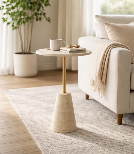 Travertine Pure Side Table