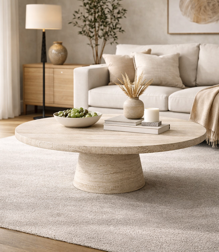 Travertine Muse Coffee Table