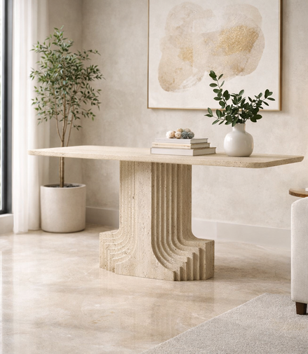 Travertine Signature Console Table
