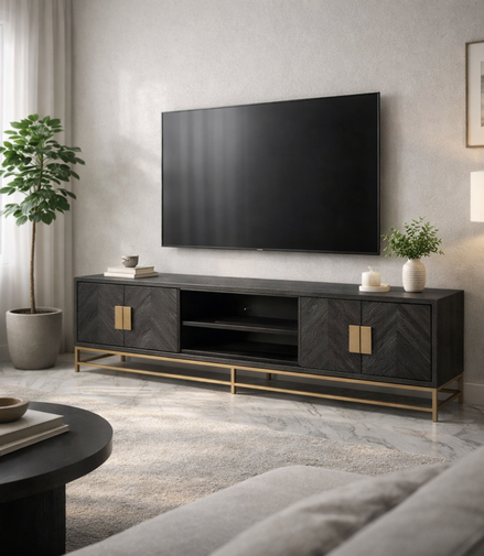 Metro Black TV Cabinet