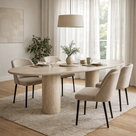 Travertine Grande Dining Table