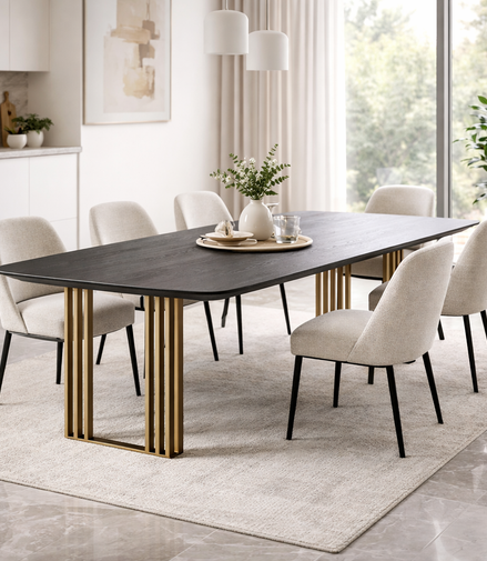 Ebony Crest Dining Table