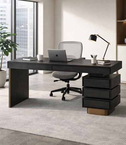Noir Luxe Office Desk