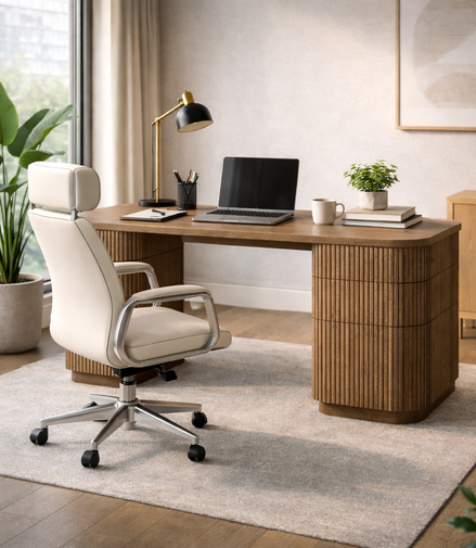 Walnut Crest Office Desk