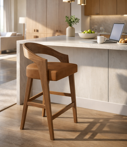 Luxe Dark Tan Bar Chair