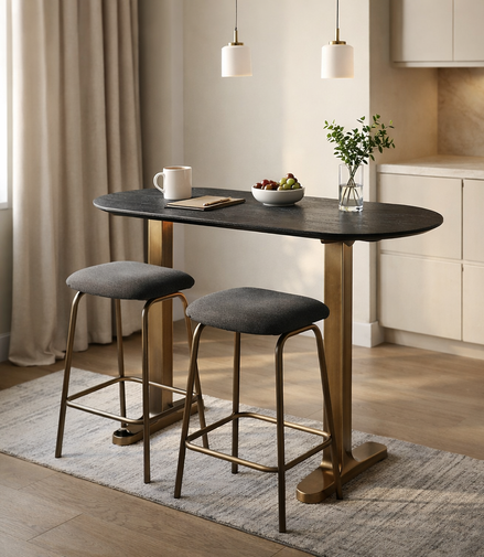 Ebony Crest Bar Table