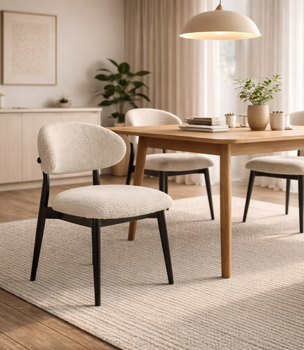 Cream Luxe Dining Chair