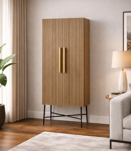 Dual Tone Elegance Glass Cabinet