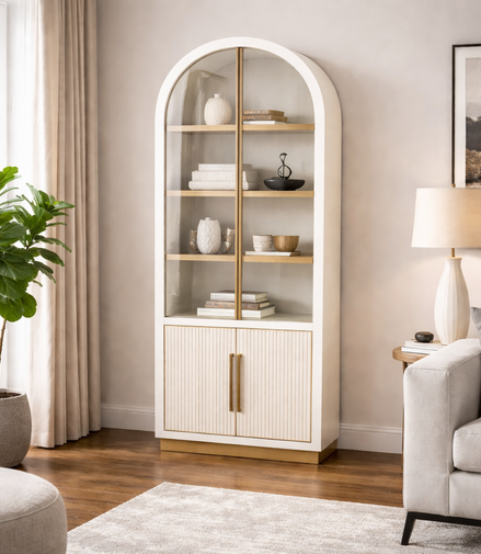 Classic White Glass Cabinet