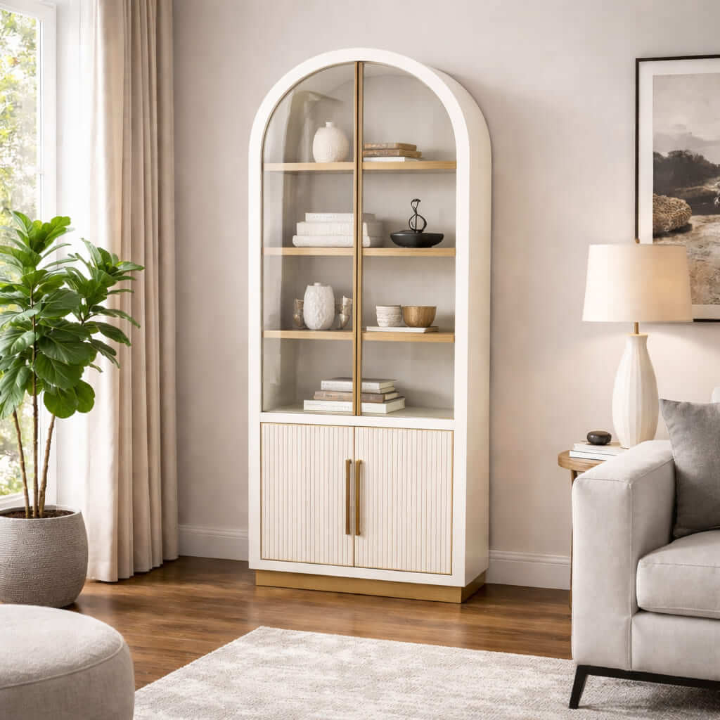 Classic White Glass Cabinet