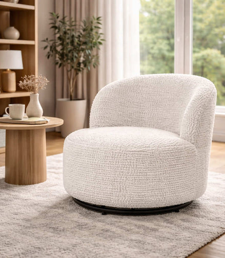 Cream Velvet Lounge Chair