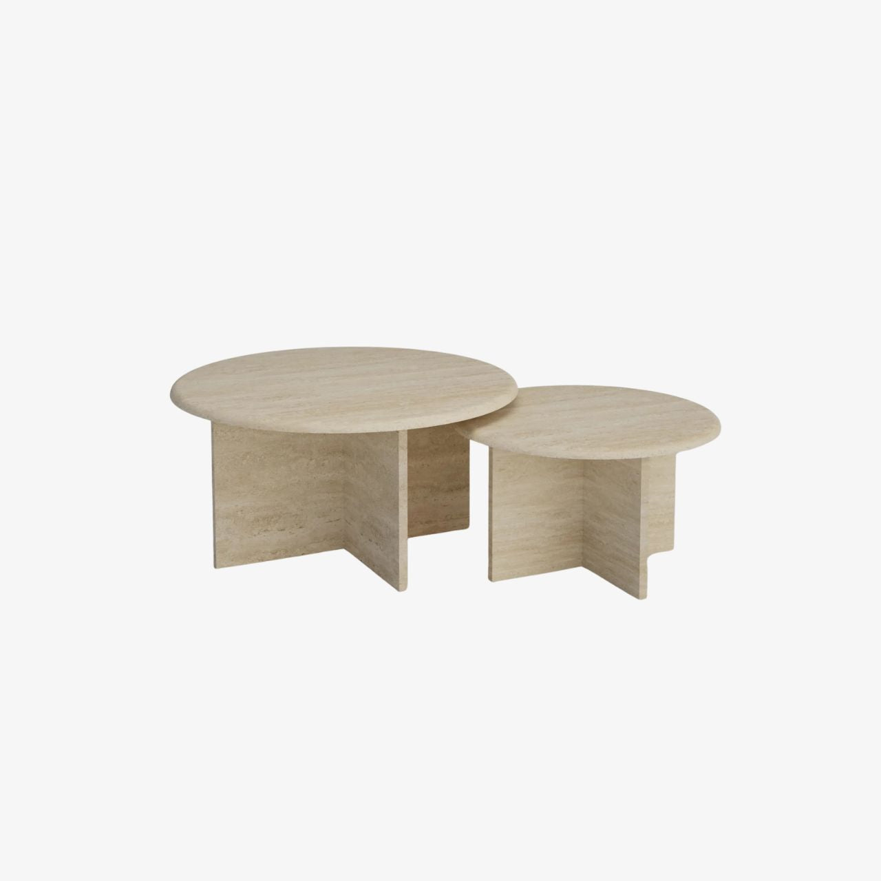 Crossform Travertine Duo Coffee Tables