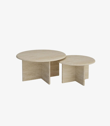 Crossform Travertine Duo Coffee Tables