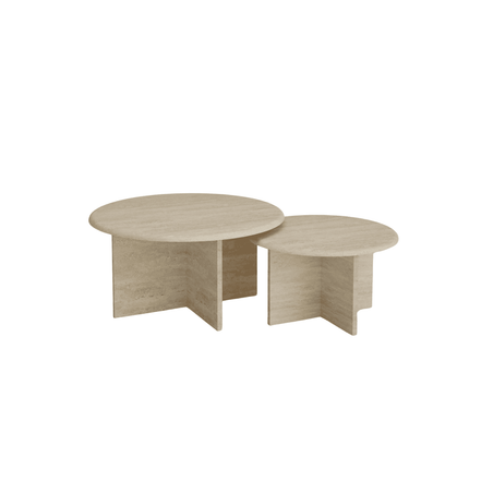 Crossform Travertine Duo Coffee Tables