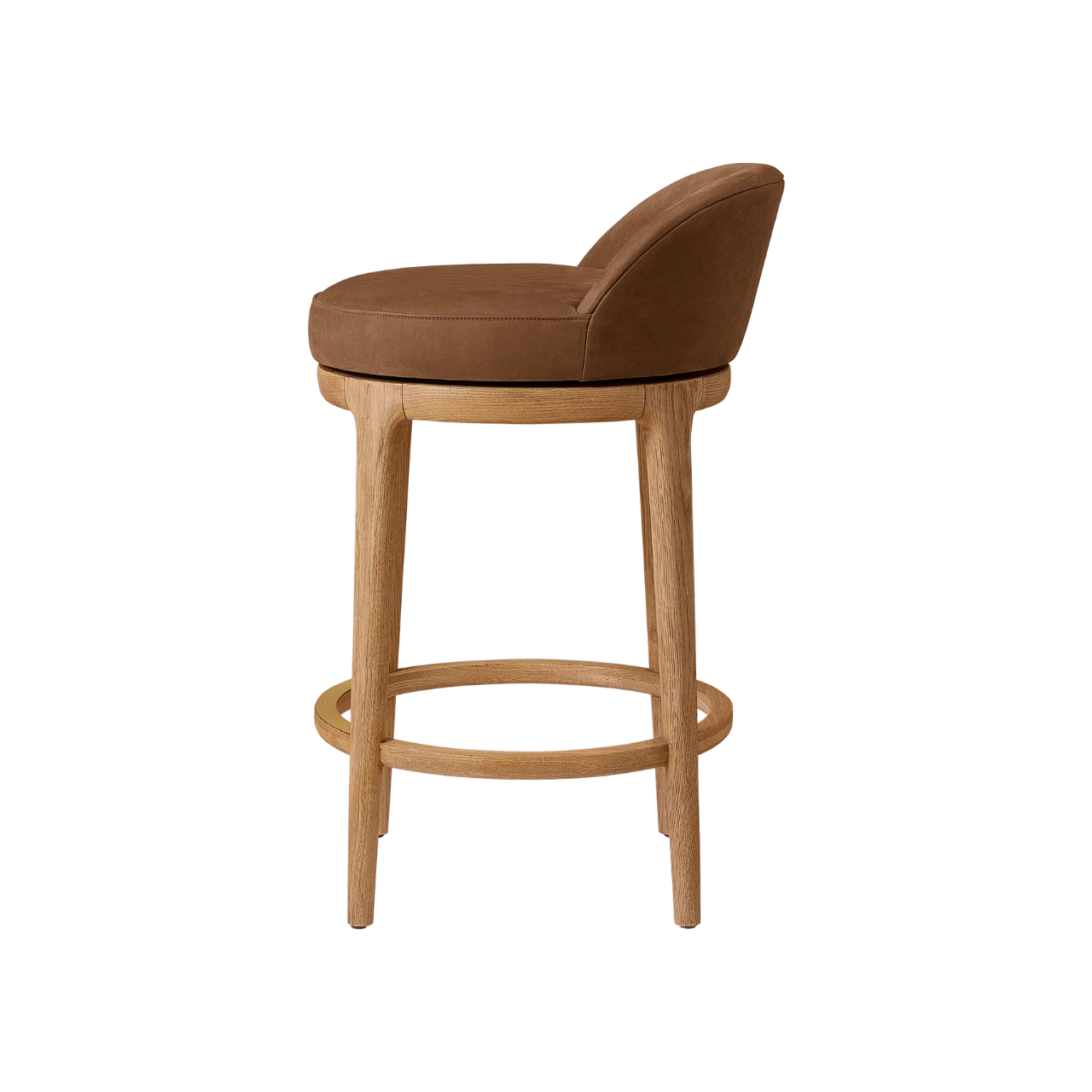Dark Tan Leather Bar Chair