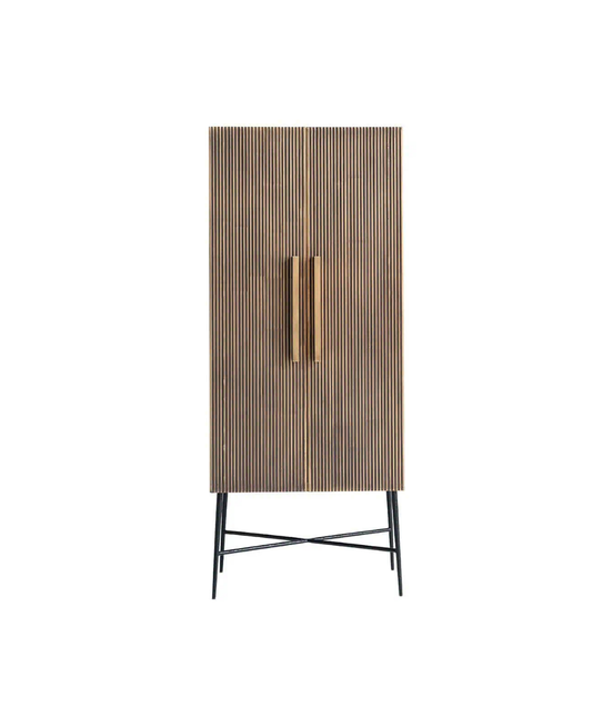 Dual Tone Elegance Glass Cabinet