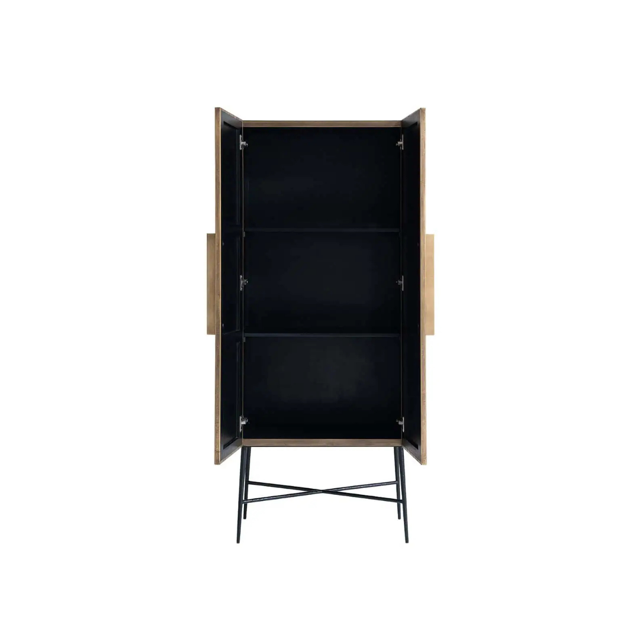 Dual Tone Elegance Glass Cabinet