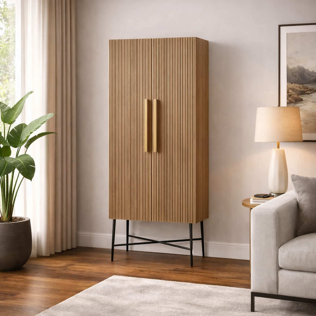 Dual Tone Elegance Glass Cabinet