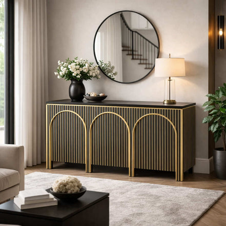Ebony Brass Sideboard