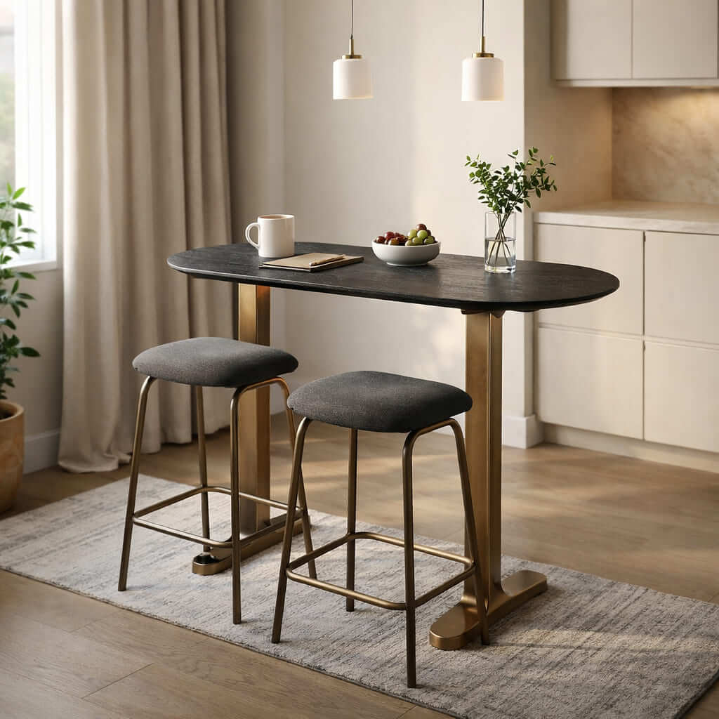Ebony Crest Bar Table