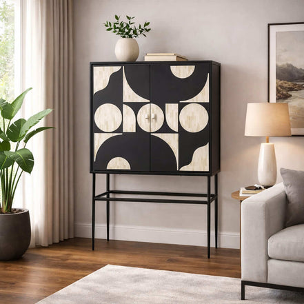 Ebony Luxe Glass Cabinet