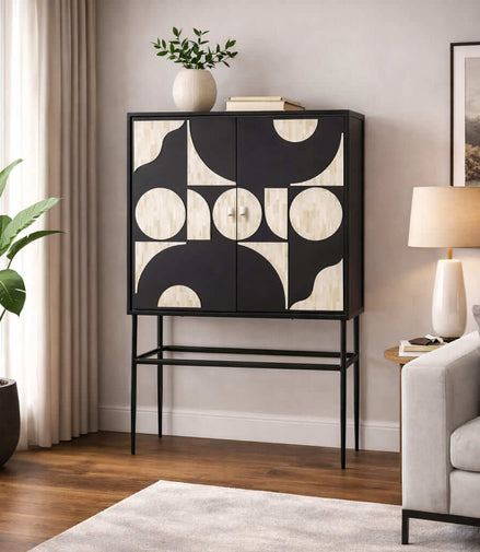 Ebony Luxe Glass Cabinet