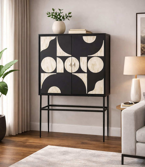 Ebony Luxe Glass Cabinet
