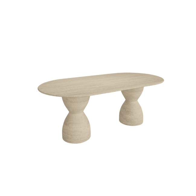 Elysian Oval Travertine Dining Table