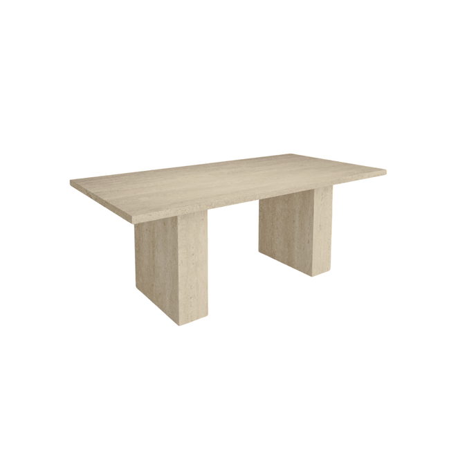Frame Edge Travertine Dining Table