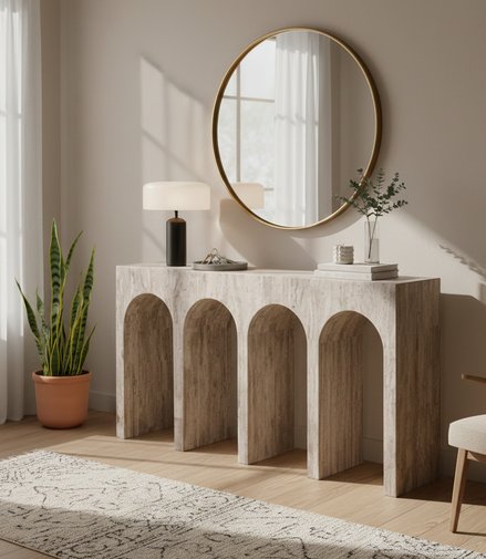 Monaco Travertine Console