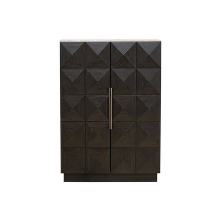 Heritage Travertine Glass Cabinet