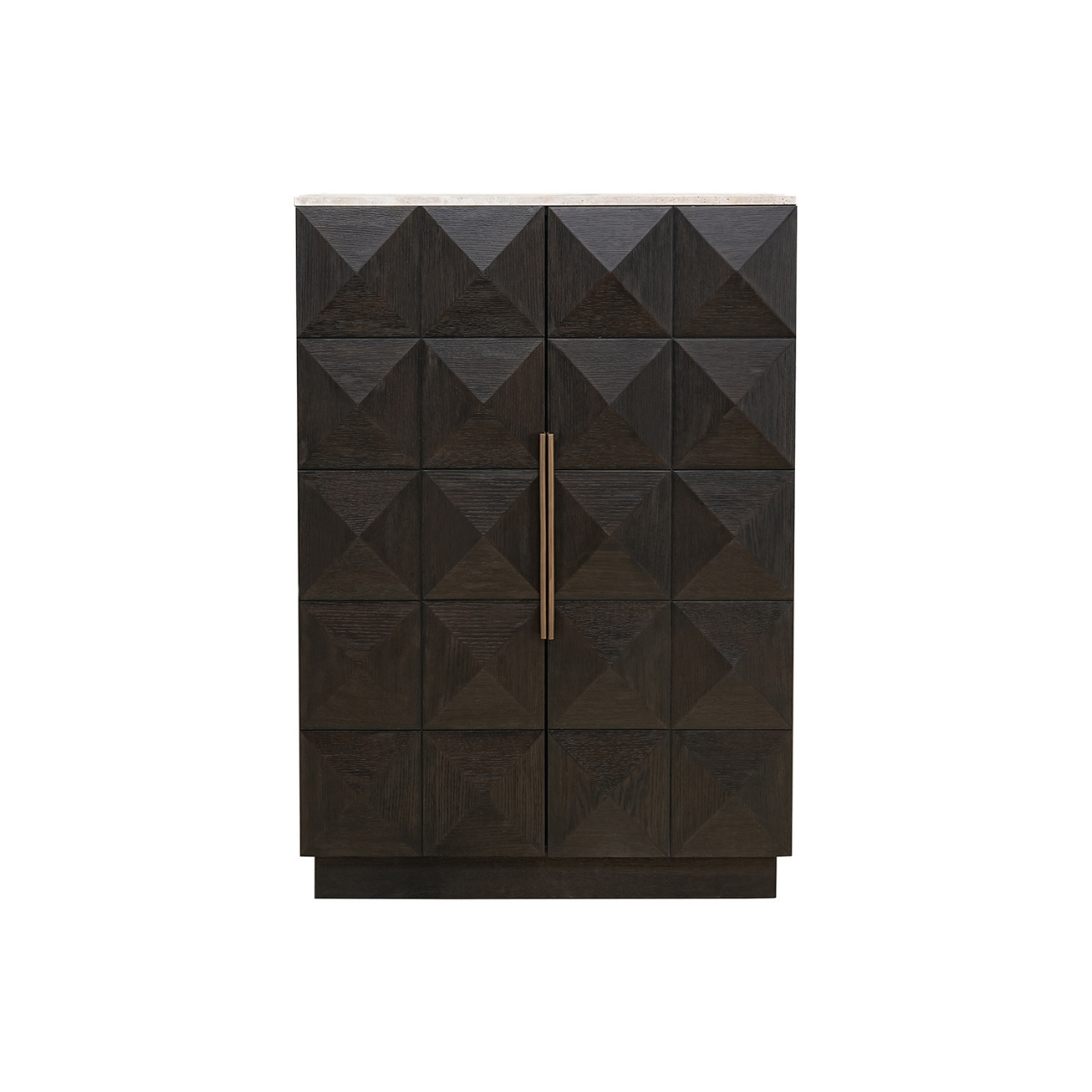 Heritage Travertine Glass Cabinet