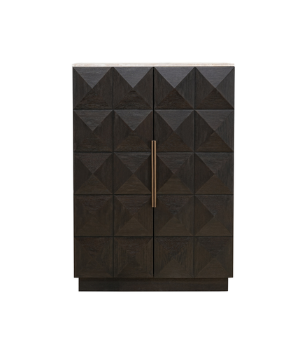 Heritage Travertine Glass Cabinet