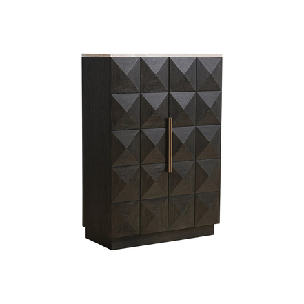 Heritage Travertine Glass Cabinet