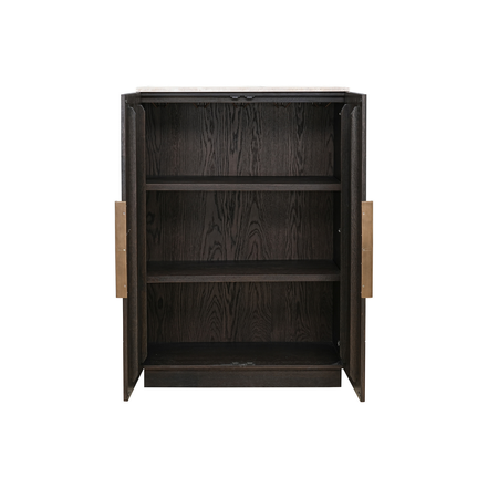 Heritage Travertine Glass Cabinet