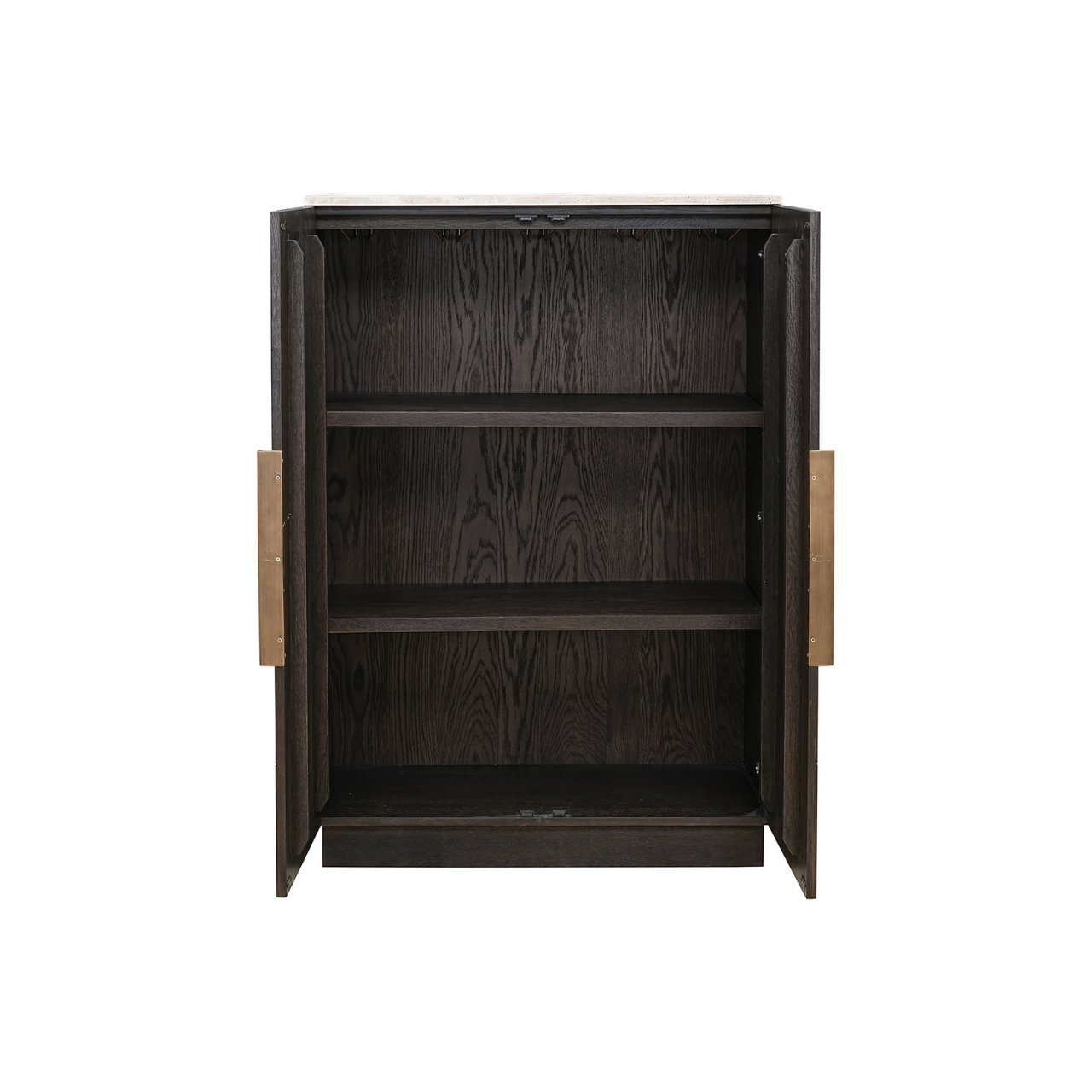 Heritage Travertine Glass Cabinet