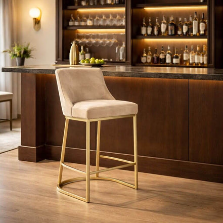 Khakhi Elegance Bar Chair