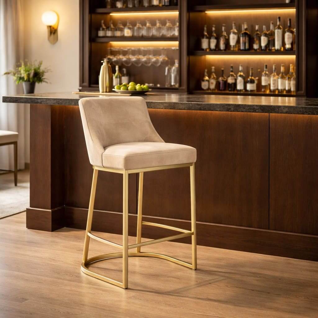 Khakhi Elegance Bar Chair