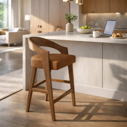 Luxe Dark Tan Bar Chair
