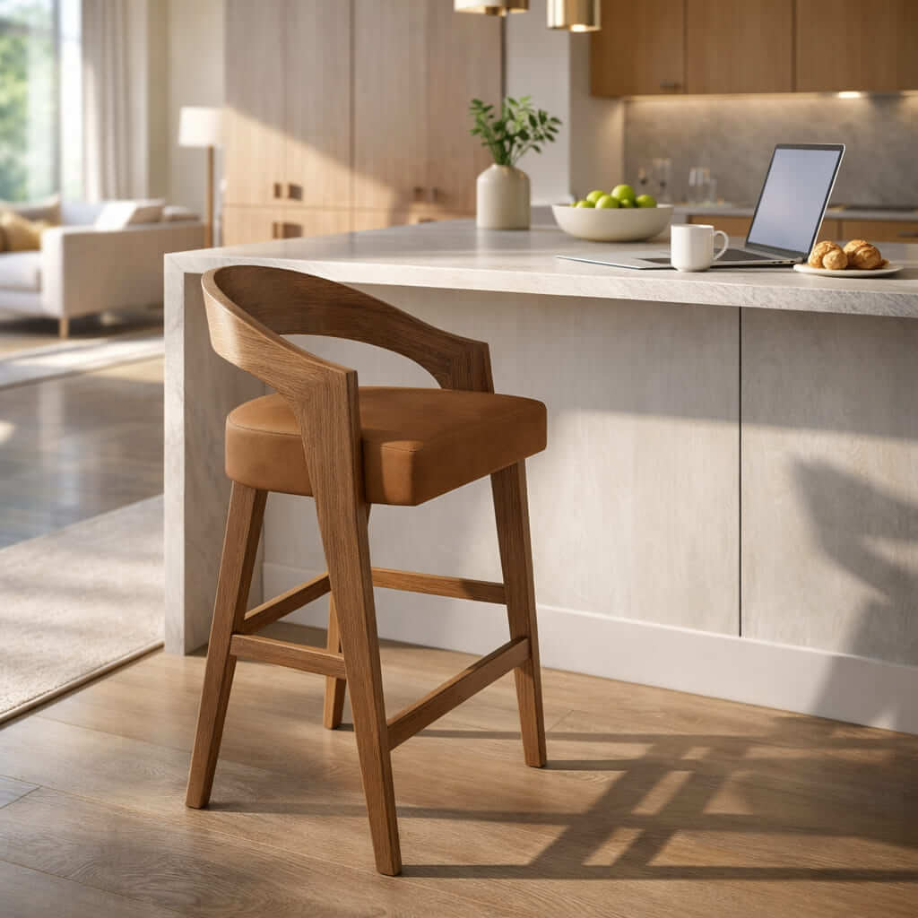 Luxe Dark Tan Bar Chair