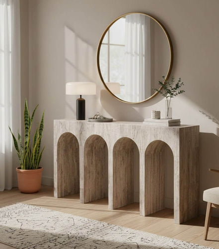 Monaco Travertine Console
