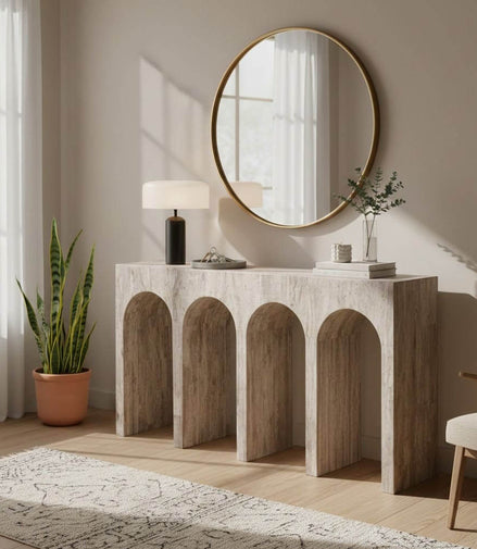 Monaco Travertine Console
