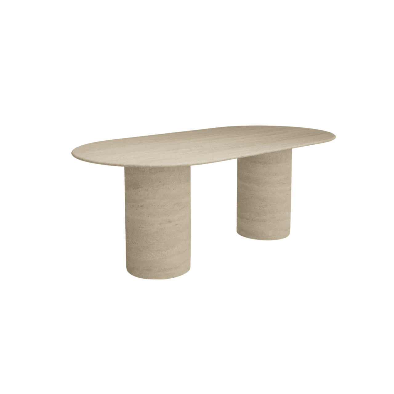 Monarch Cylindric Travertine Dining Table