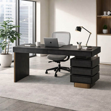Noir Luxe Office Desk